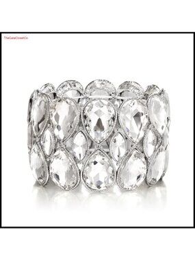 Crystal Stretch Bangle Bracelet Wedding Jewelry Gift for Women